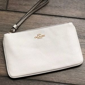 Coach Large Leather Wristlet - Ivory NWOT